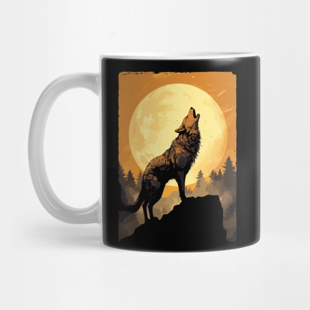 Full Moon Lone Aplha Brindle Dire Wolf by RuftupDesigns